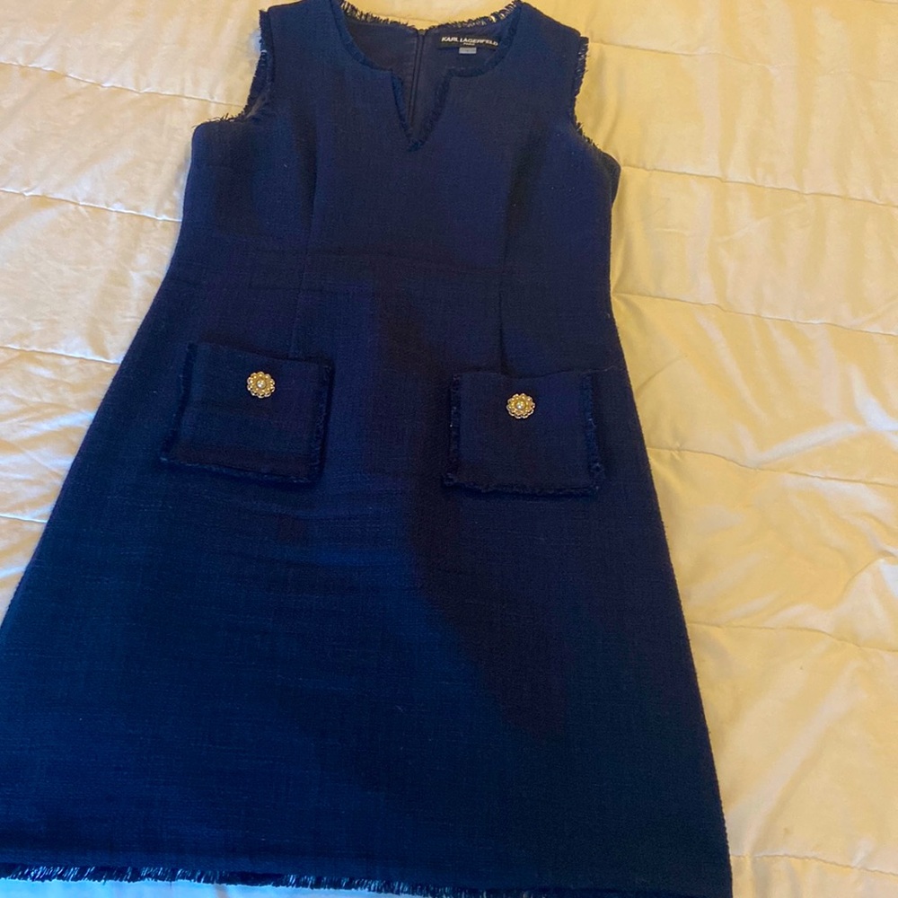 Karl lagerfeld size 8 navy blue dress